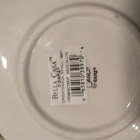 Bella Casa snowman picture with  trees and snowflake saucer size plates. - Picture 3 of 5